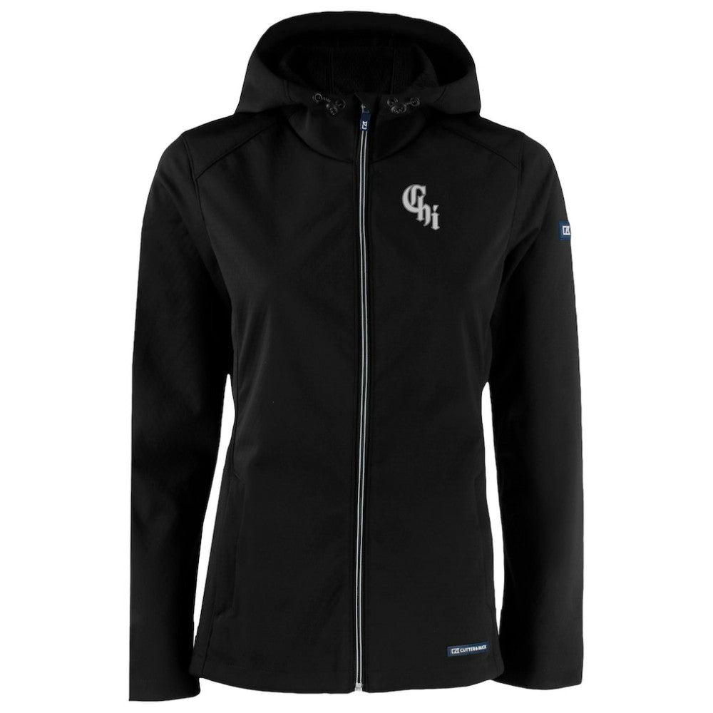 Chicago White Sox Cutter & Buck Women's City Connect Evoke Eco Softshell Recycled Full-Zip Hoodie Jacket Outlet