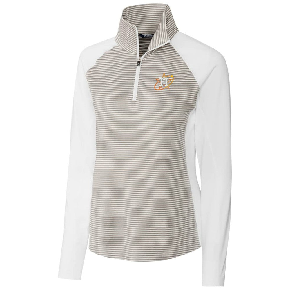 Houston Astros Cutter & Buck Women's City Connect Forge Tonal Stripe Stretch Half-Zip Pullover Top Sale