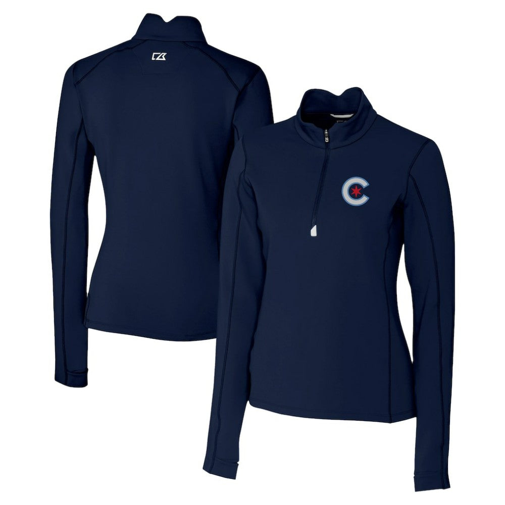 Chicago Cubs Cutter & Buck Women's City Connect Traverse Stretch Quarter-Zip Pullover Top Near Me
