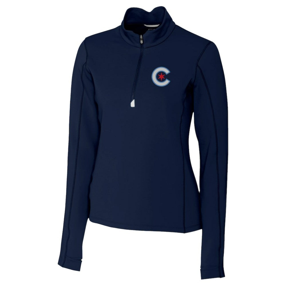 Chicago Cubs Cutter & Buck Women's City Connect Traverse Stretch Quarter-Zip Pullover Top Near Me