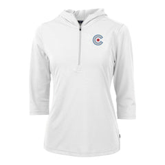 Chicago Cubs Cutter & Buck Women's City Connect Virtue Eco Pique Recycled Half-Zip Pullover Hoodie for sale