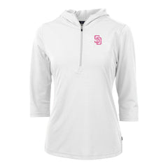 San Diego Padres Cutter & Buck Women's City Connect Virtue Eco Pique Recycled Half-Zip Pullover Hoodie Online