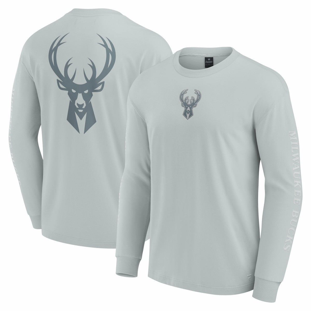 Fanatics Milwaukee Bucks Elements Strive Long Sleeve T-Shirt  Gray