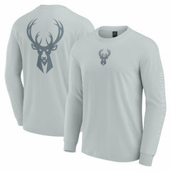 Fanatics Milwaukee Bucks Elements Strive Long Sleeve T-Shirt  Gray