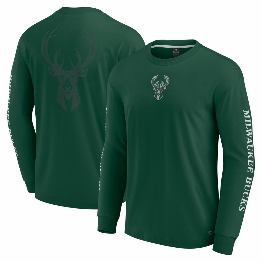 Fanatics Milwaukee Bucks Elements Strive Long Sleeve T-Shirt  Hunter Green