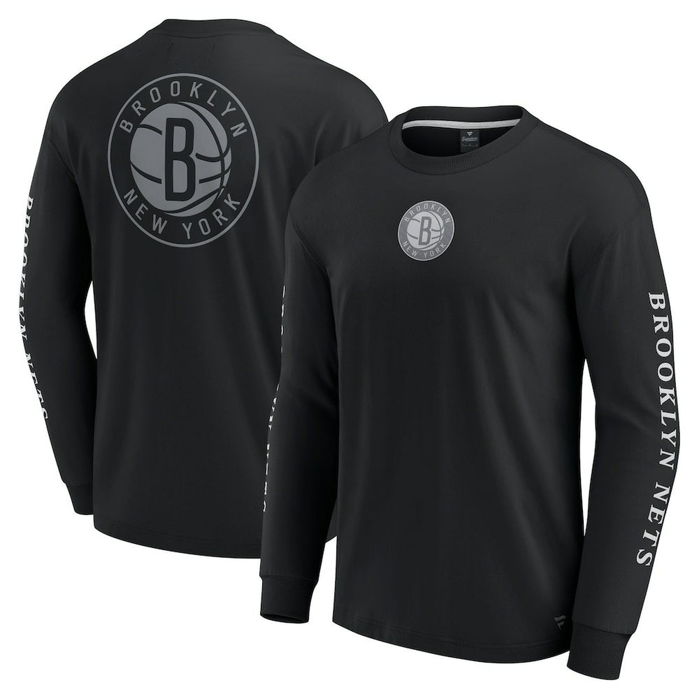 Fanatics Brooklyn Nets Elements Strive Long Sleeve T-Shirt  Black