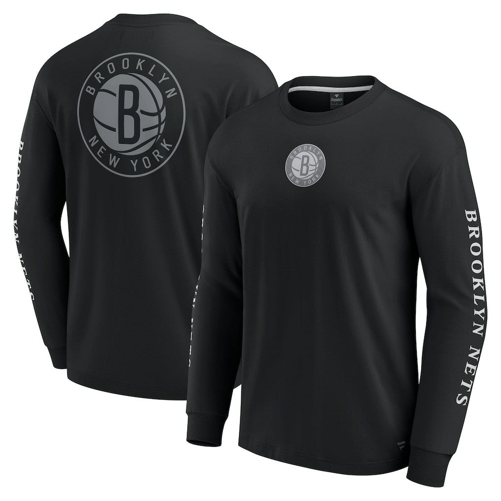 Fanatics Brooklyn Nets Elements Strive Long Sleeve T-Shirt  Black
