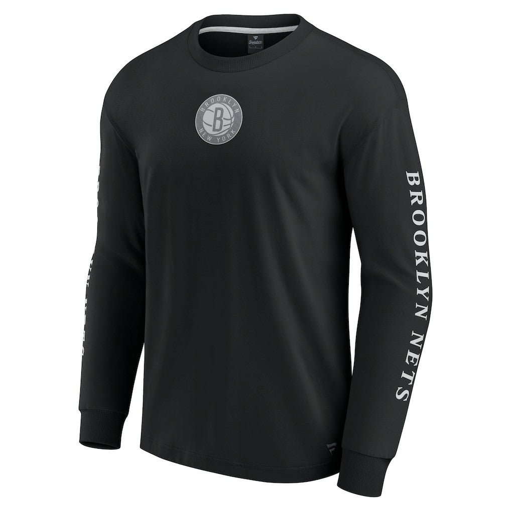 Fanatics Brooklyn Nets Elements Strive Long Sleeve T-Shirt  Black