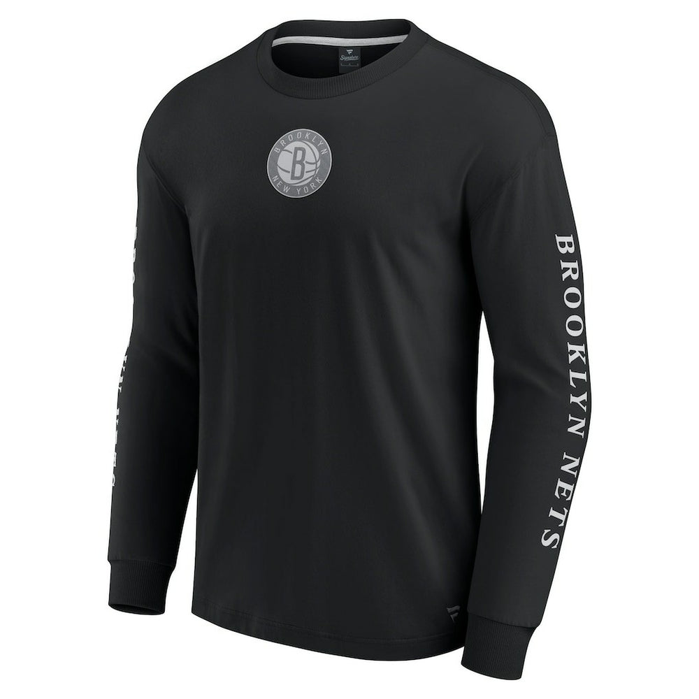 Fanatics Brooklyn Nets Elements Strive Long Sleeve T-Shirt  Black