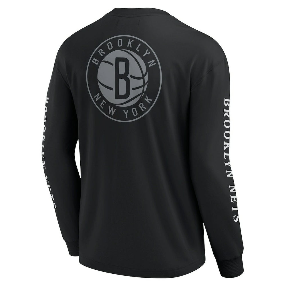 Fanatics Brooklyn Nets Elements Strive Long Sleeve T-Shirt  Black