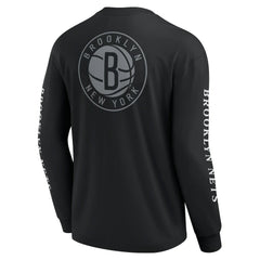 Fanatics Brooklyn Nets Elements Strive Long Sleeve T-Shirt  Black