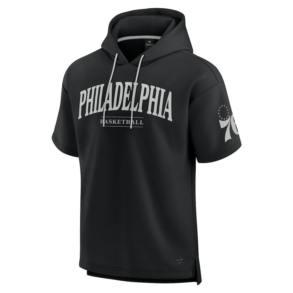 Fanatics Philadelphia 76ers Elements Ready Short Sleeve Pullover Hoodie Black