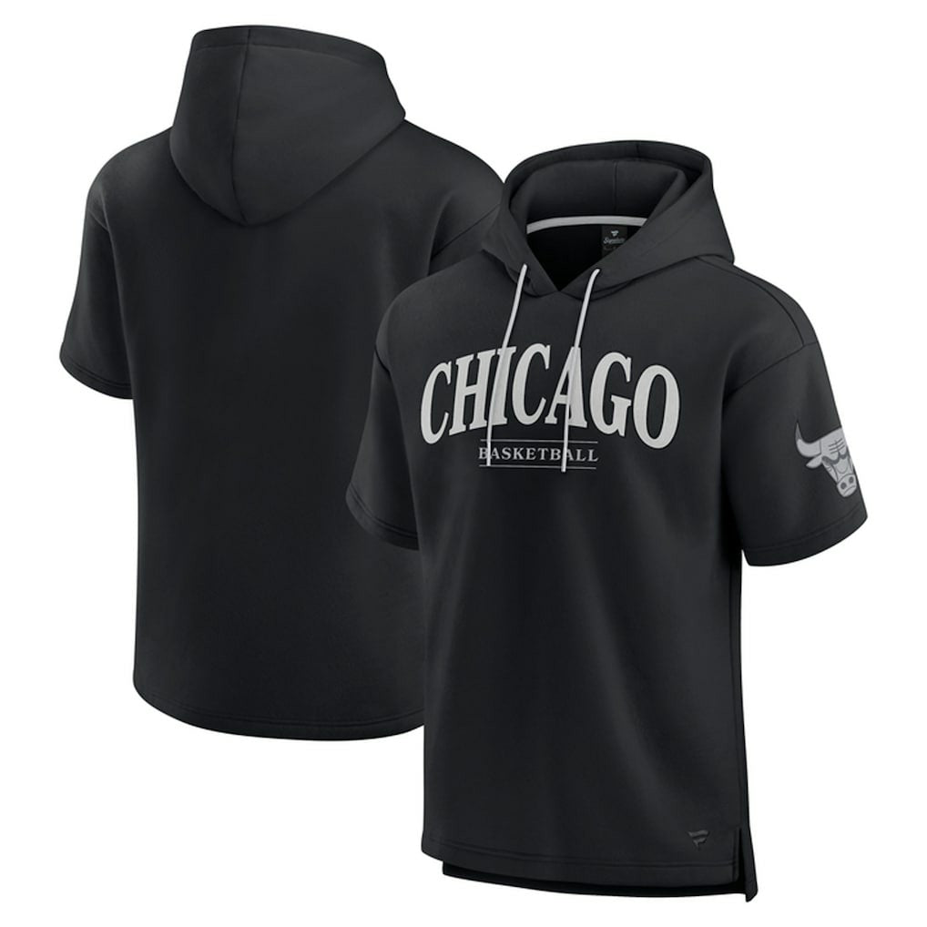 Fanatics Chicago Bulls Elements Ready Short Sleeve Pullover Hoodie Black