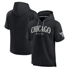 Fanatics Chicago Bulls Elements Ready Short Sleeve Pullover Hoodie Black