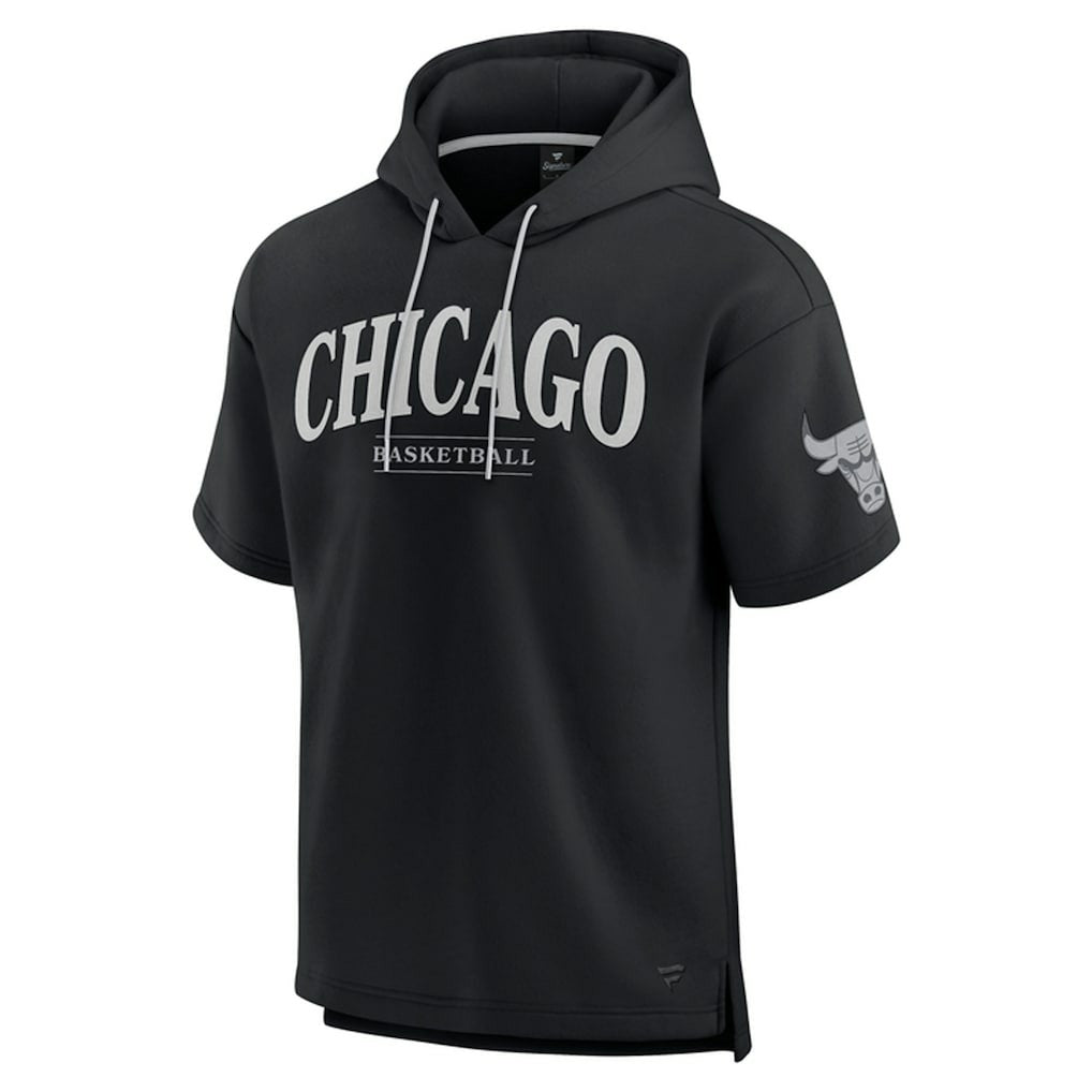 Fanatics Chicago Bulls Elements Ready Short Sleeve Pullover Hoodie Black