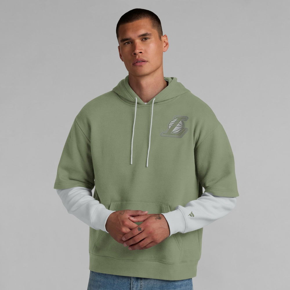 Fanatics Los Angeles Lakers Elements Sleek Pullover Hoodie Olive