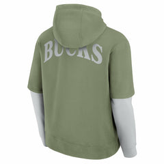 Fanatics Milwaukee Bucks Elements Sleek Pullover Hoodie Olive