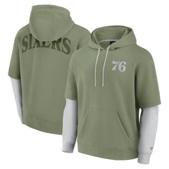 Fanatics Philadelphia 76ers Elements Sleek Pullover Hoodie Olive