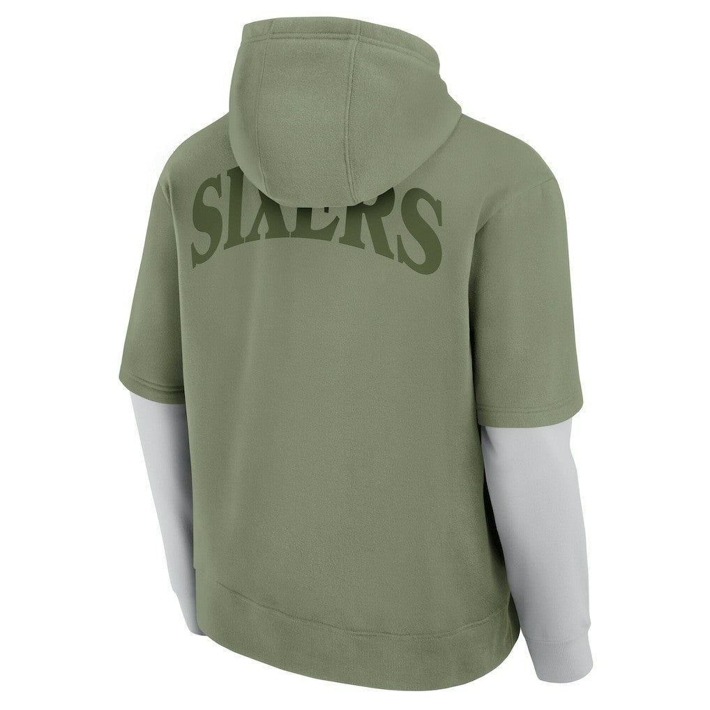 Fanatics Philadelphia 76ers Elements Sleek Pullover Hoodie Olive