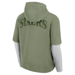 Fanatics Philadelphia 76ers Elements Sleek Pullover Hoodie Olive