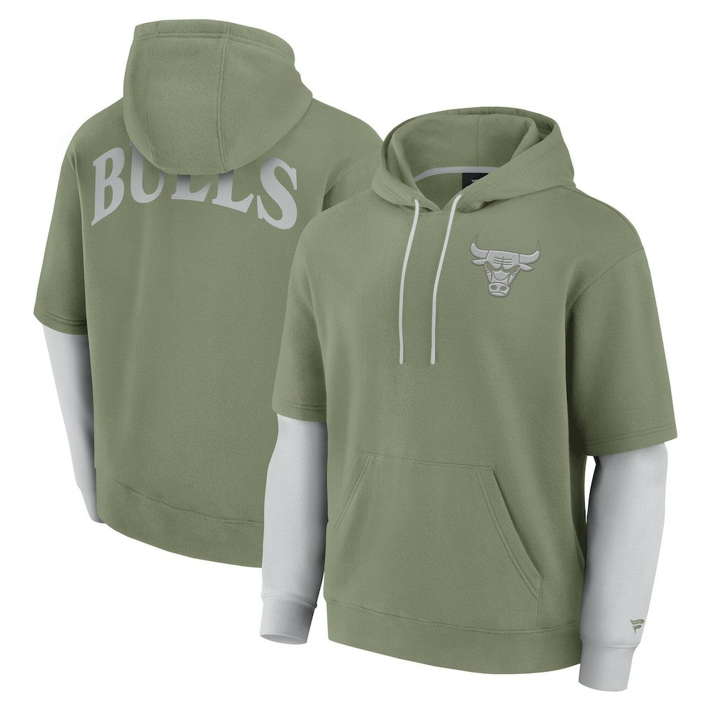 Fanatics Chicago Bulls Elements Sleek Pullover Hoodie Olive