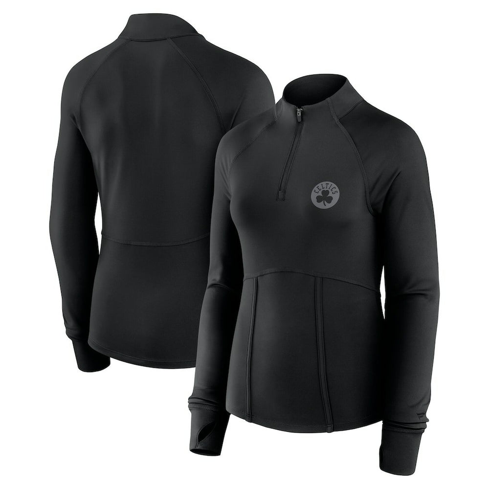 Fanatics Boston Celtics Women's Elements Match Raglan Quarter-Zip Top Black