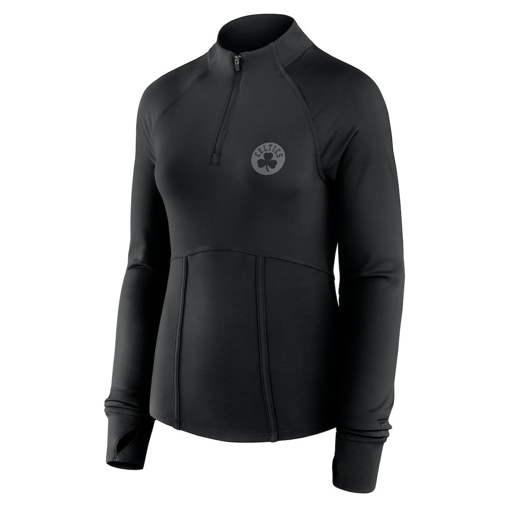 Fanatics Boston Celtics Women's Elements Match Raglan Quarter-Zip Top Black