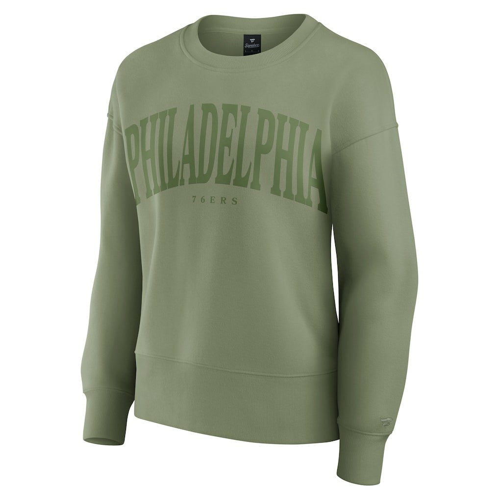 Fanatics Philadelphia 76ers Women's Elements Flow Pullover Sweatshirt Olive