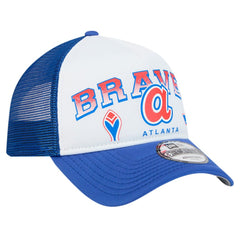 Atlanta Braves New Era Retro Wordmark 9FORTY A-Frame Trucker Adjustable Hat Near Me