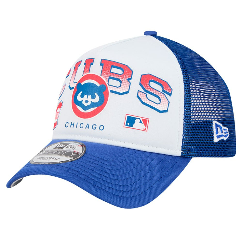 Chicago Cubs New Era Retro Wordmark 9FORTY A-Frame Trucker Adjustable Hat Online