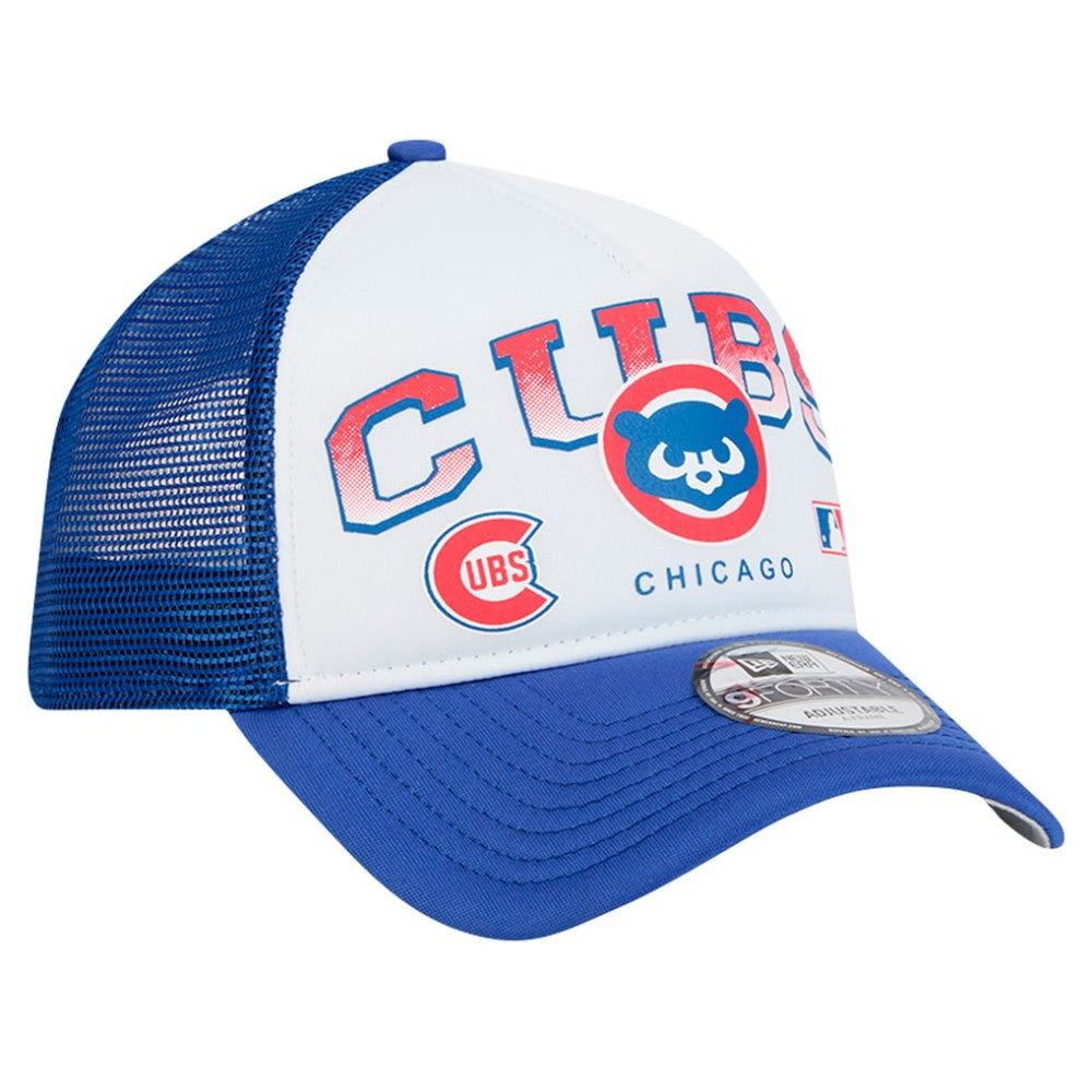Chicago Cubs New Era Retro Wordmark 9FORTY A-Frame Trucker Adjustable Hat Online