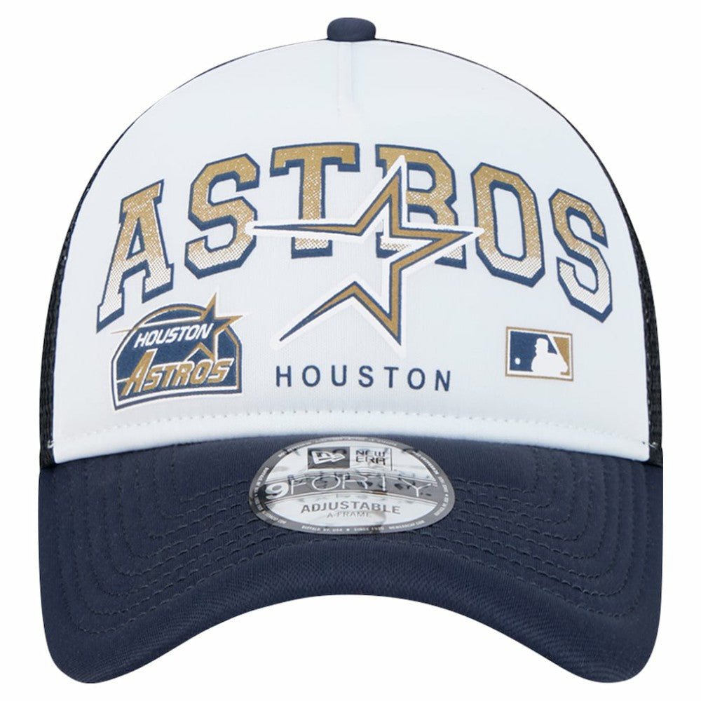 Houston Astros New Era Retro Wordmark 9FORTY A-Frame Trucker Adjustable Hat Sale