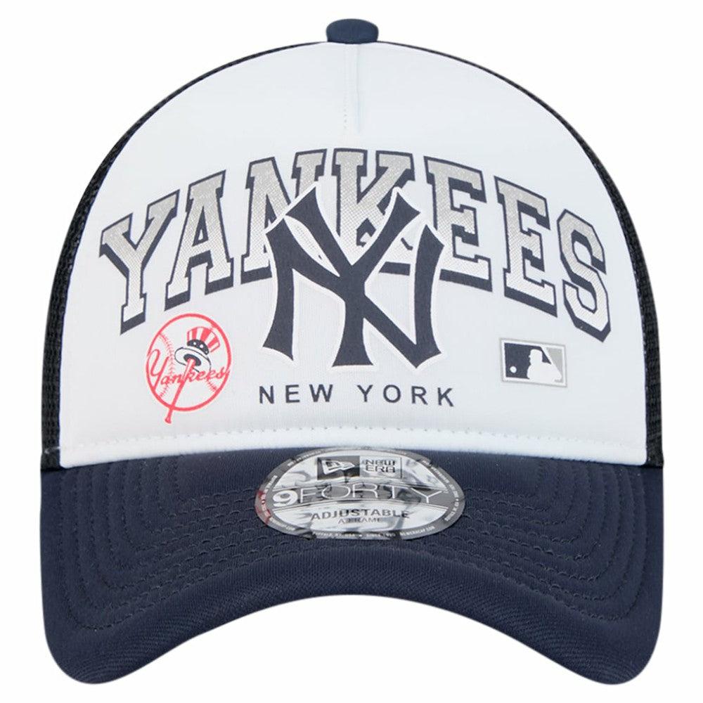 New York Yankees New Era Retro Wordmark 9FORTY A-Frame Trucker Adjustable Hat Near Me