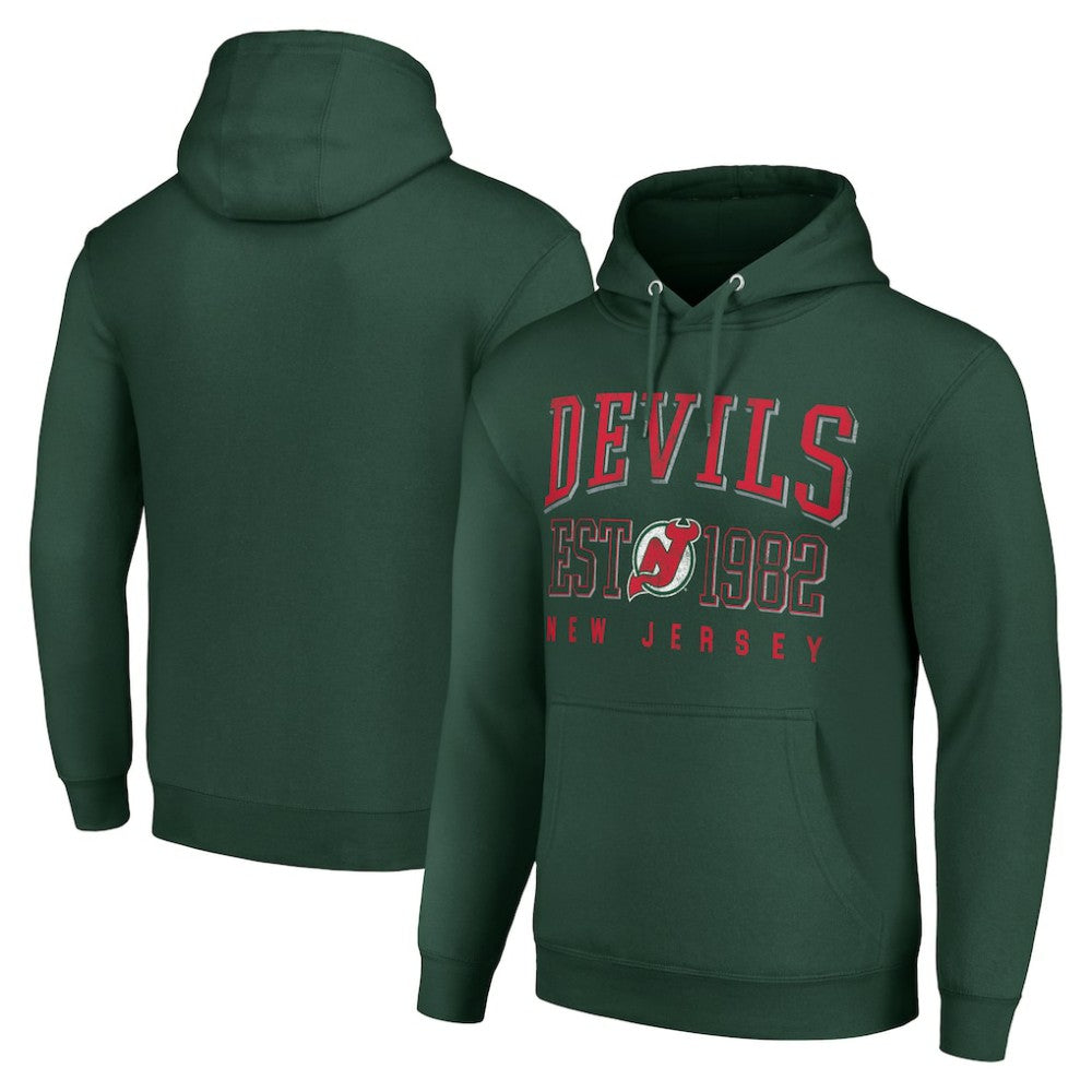 New Jersey Devils Starter Retro Graphic Pullover Hoodie - Green | NHL Clearance