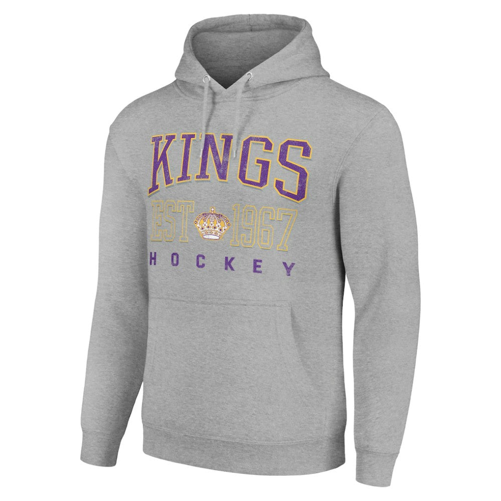 Los Angeles Kings Starter Retro Graphic Pullover Hoodie - Heather Gray | NHL sale