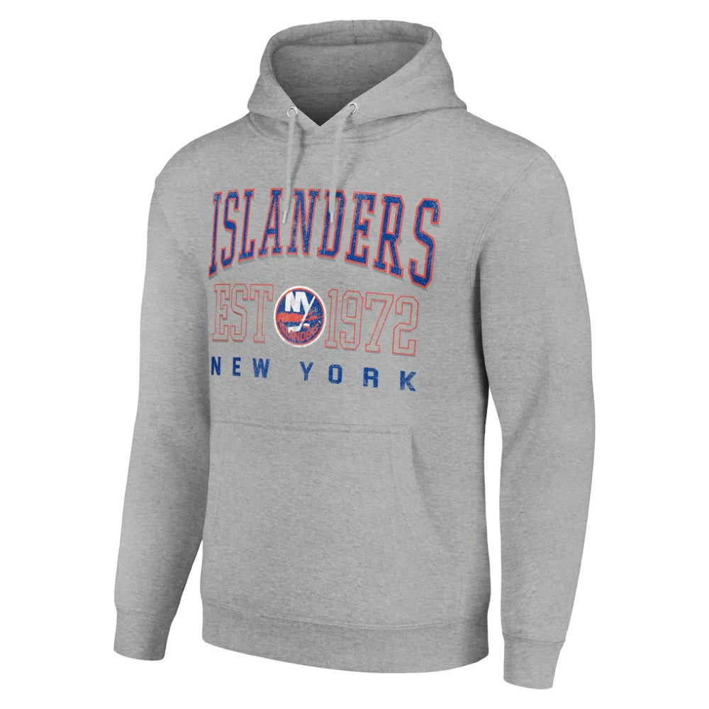 New York Islanders Starter Retro Graphic Pullover Hoodie - Heather Gray | NHL on sale