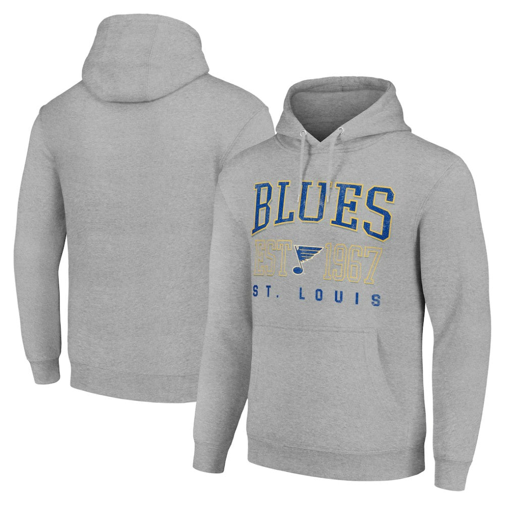 St. Louis Blues Starter Retro Graphic Pullover Hoodie - Heather Gray | NHL near me