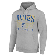 St. Louis Blues Starter Retro Graphic Pullover Hoodie - Heather Gray | NHL near me