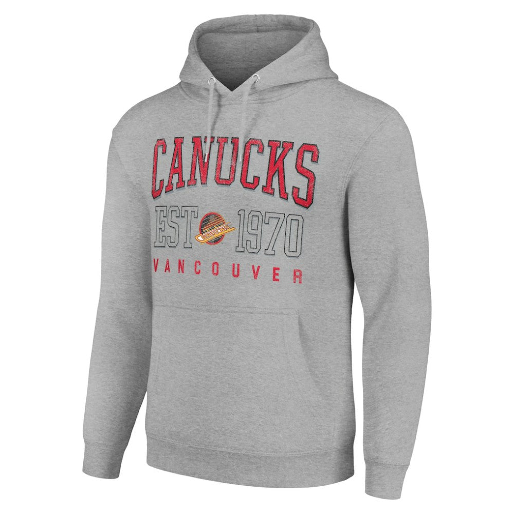 Vancouver Canucks Starter Retro Graphic Pullover Hoodie - Heather Gray | NHL sale