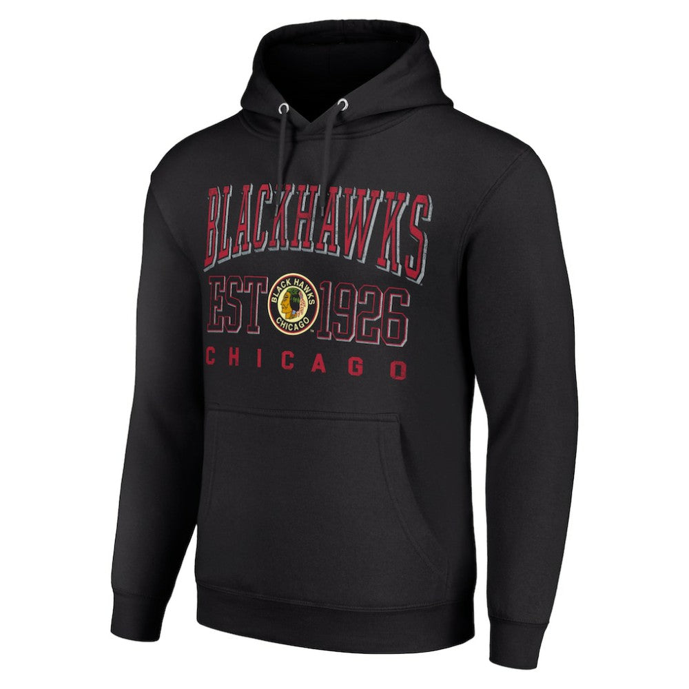 Chicago Blackhawks Starter Retro Graphic Pullover Hoodie - Black | NHL discount