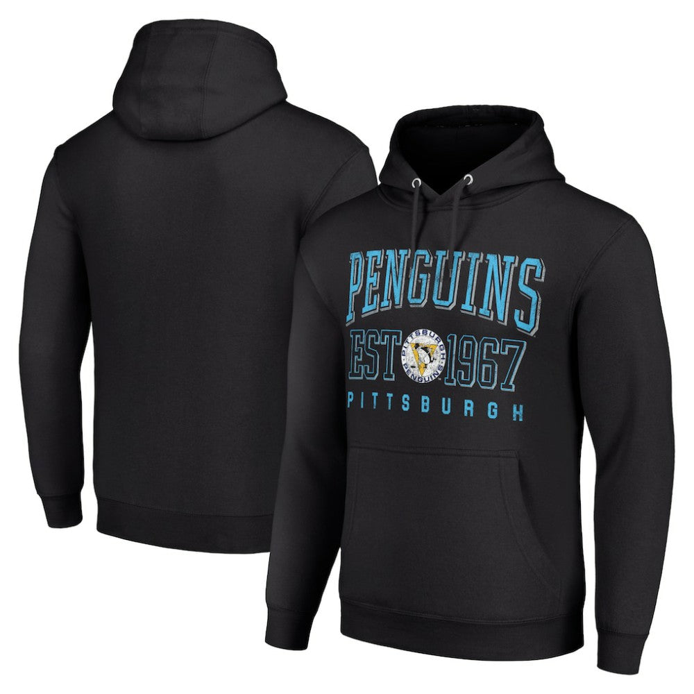 Pittsburgh Penguins Starter Retro Graphic Pullover Hoodie - Black | NHL Lifestyle