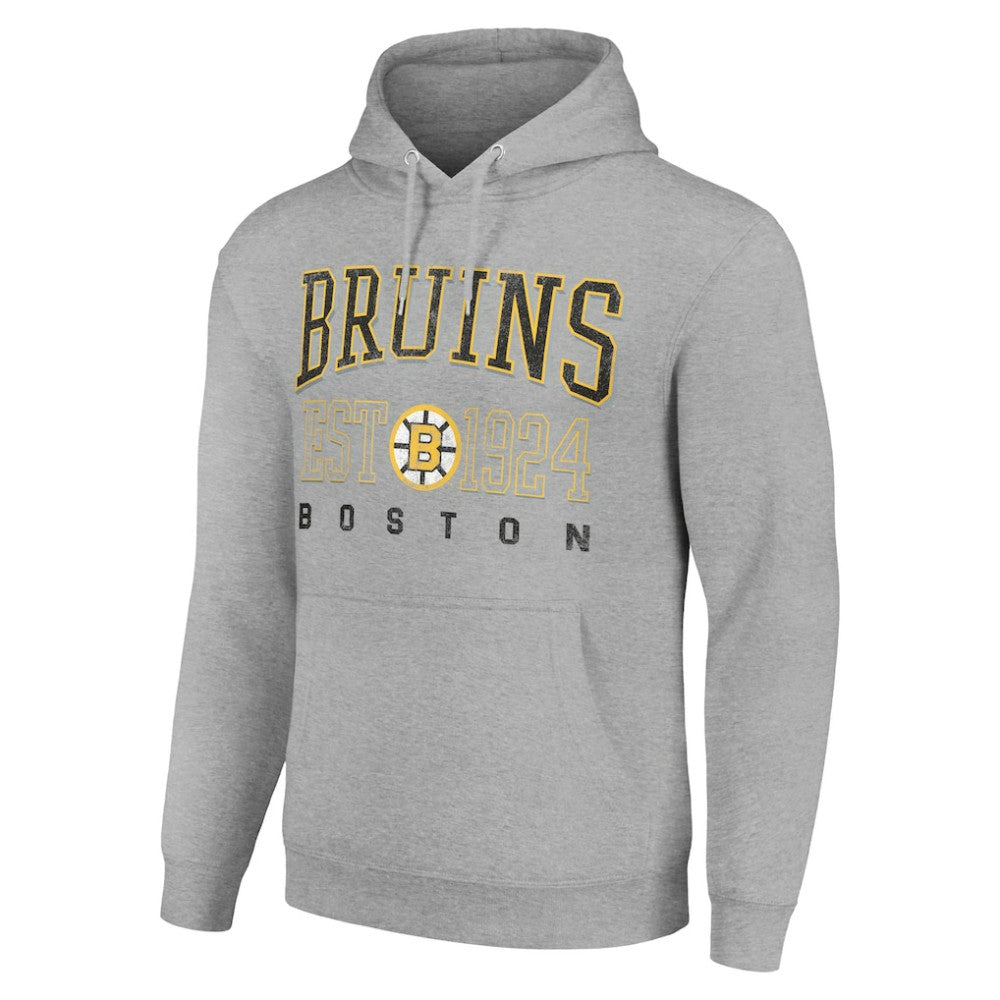 Boston Bruins Starter Retro Graphic Pullover Hoodie - Heather Gray | NHL Lifestyle
