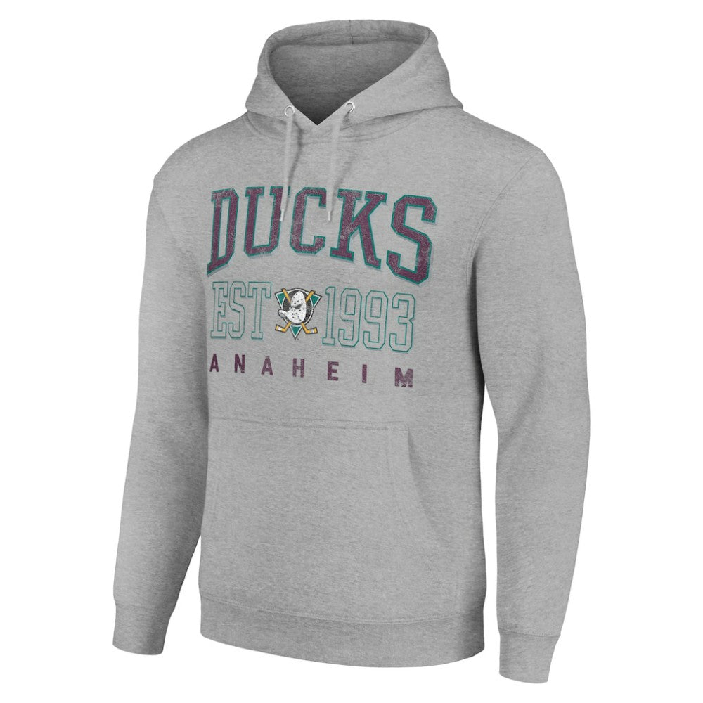 Anaheim Ducks Starter Retro Graphic Pullover Hoodie - Heather Gray | NHL near me