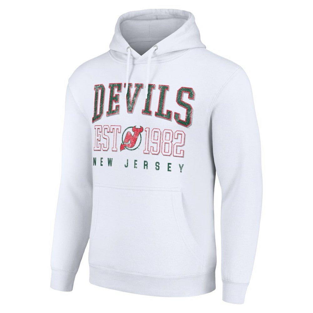New Jersey Devils Starter Retro Graphic Pullover Hoodie - White | NHL Lifestyle
