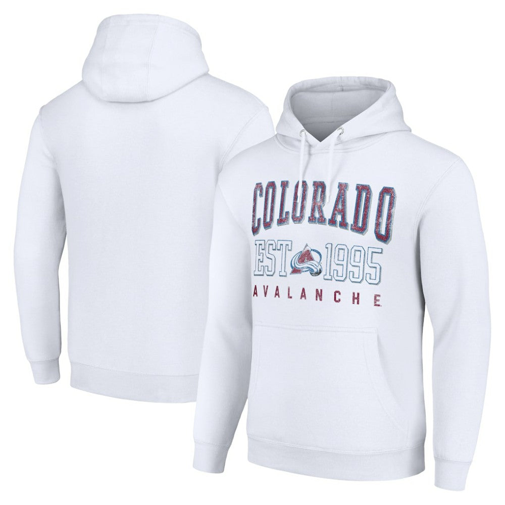 Colorado Avalanche Starter Graphic Pullover Hoodie - White | NHL Clearance