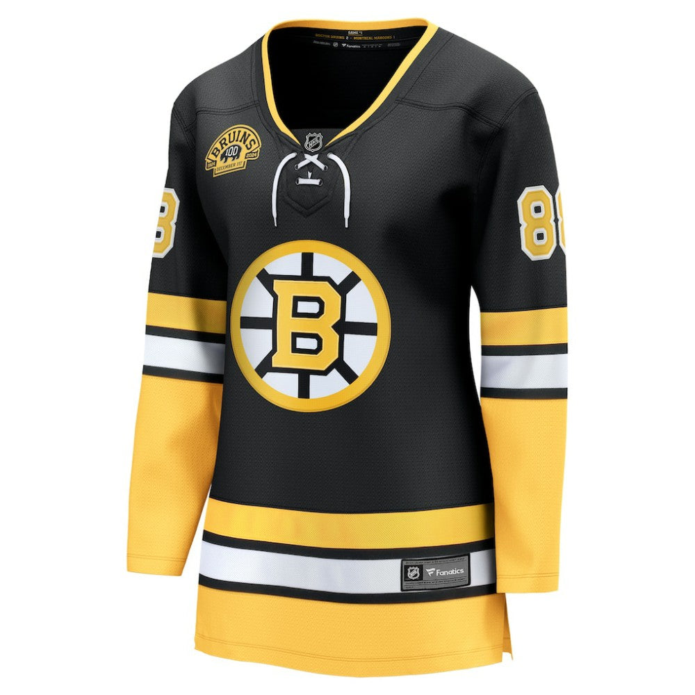 David Pastrnak Boston Bruins Fanatics Women's 100th Anniversary Breakaway Jersey - Black | Fanatics Lifestyle