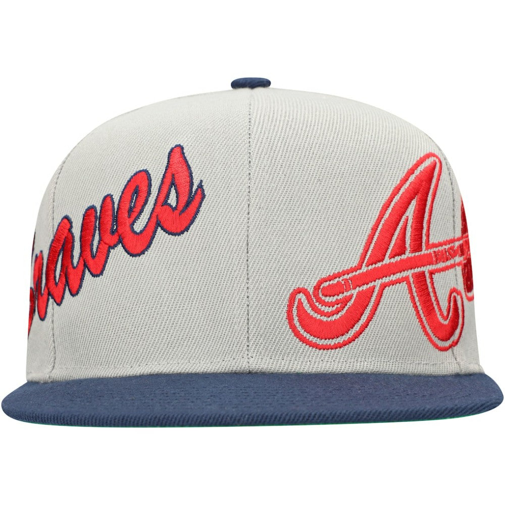 Atlanta Braves Mitchell & Ness Knock Out Panel Snapback Hat for sale