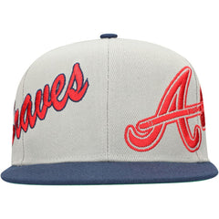 Atlanta Braves Mitchell & Ness Knock Out Panel Snapback Hat for sale