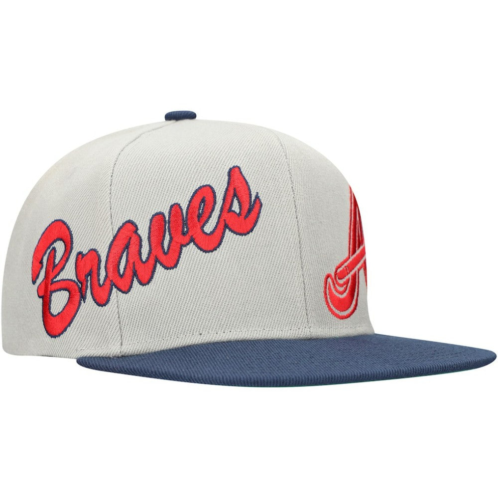 Atlanta Braves Mitchell & Ness Knock Out Panel Snapback Hat for sale