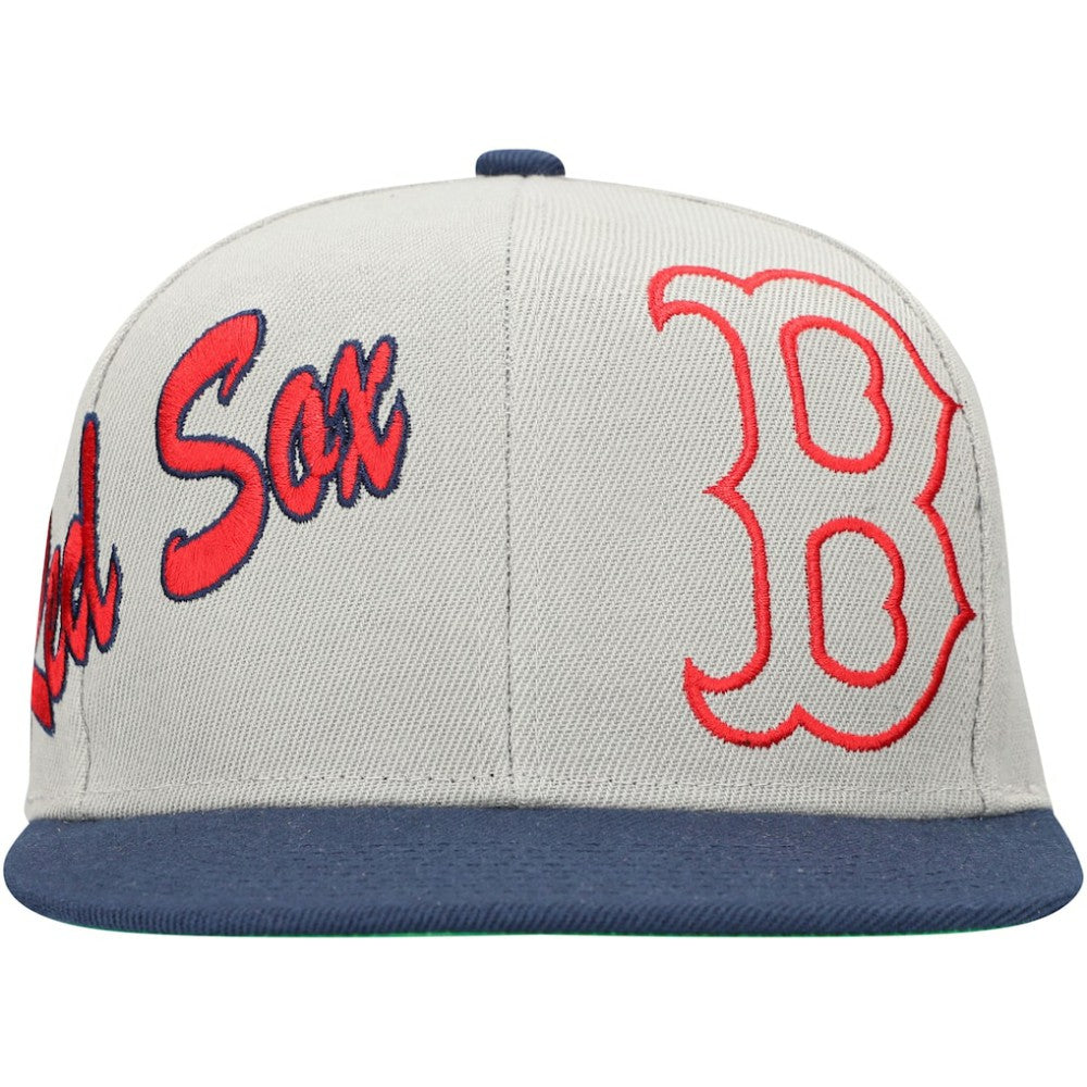 Boston Red Sox Mitchell & Ness Knock Out Panel Snapback Hat for sale